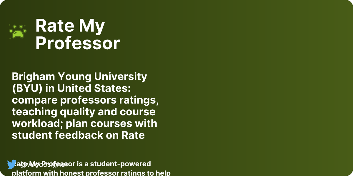 Brigham Young University (BYU) professor ratings | Rate My Professor